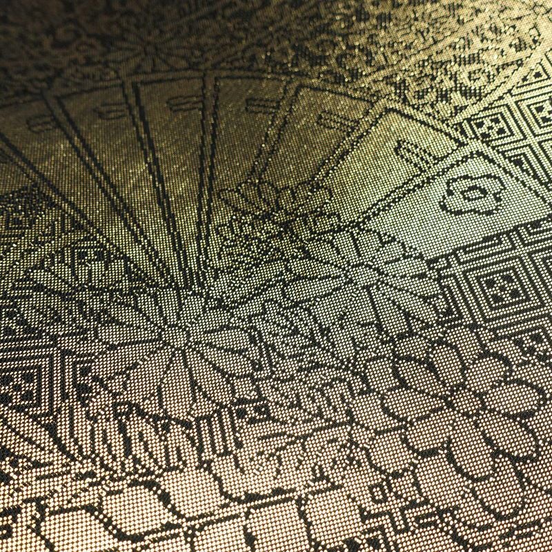 袋帯 全通柄 良品 振袖用 正絹 木の葉・植物柄 箔 金糸 帯 多色使い_画像19