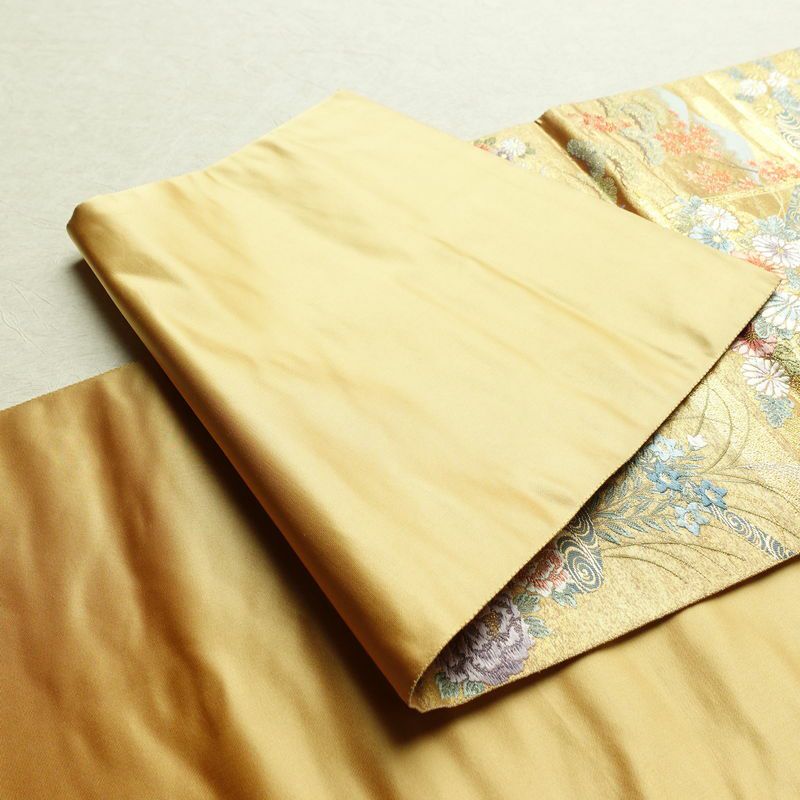 袋帯 本金箔 琳派春秋文 六通柄 良品 フォーマル用 正絹 古典柄 箔 金糸 帯 金・銀_画像9