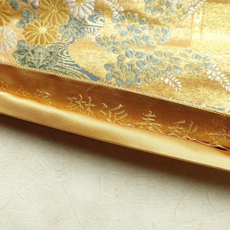 袋帯 本金箔 琳派春秋文 六通柄 良品 フォーマル用 正絹 古典柄 箔 金糸 帯 金・銀_画像19