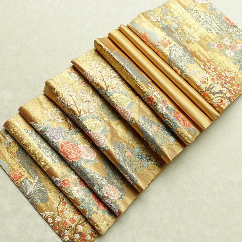 袋帯 本金箔 琳派春秋文 六通柄 良品 フォーマル用 正絹 古典柄 箔 金糸 帯 金・銀_画像20
