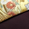 袋帯 西陣織 六通柄 良品 証紙あり フォーマル用 正絹 古典柄 箔 金糸 帯 花紀行 紫・藤色_画像11