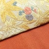 袋帯 六通柄 フォーマル用 正絹 木の葉・植物柄 箔 金糸 帯 赤・朱_画像12