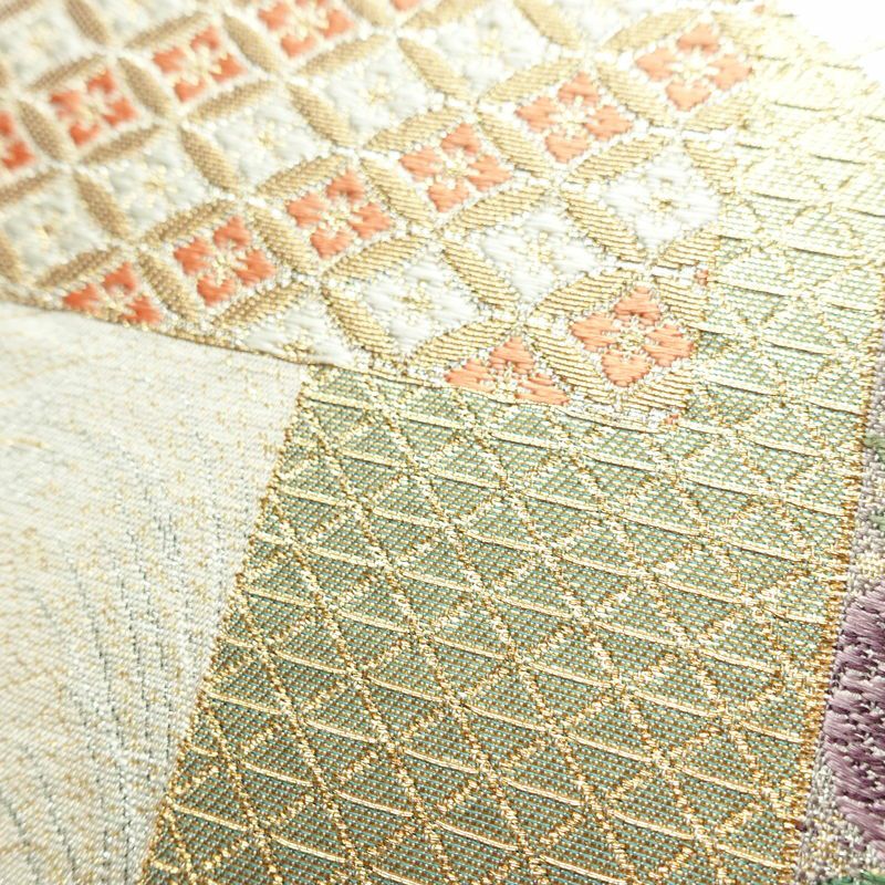 袋帯 六通柄 フォーマル用 正絹 古典柄 箔 金糸 銀糸 帯 多色使い_画像5