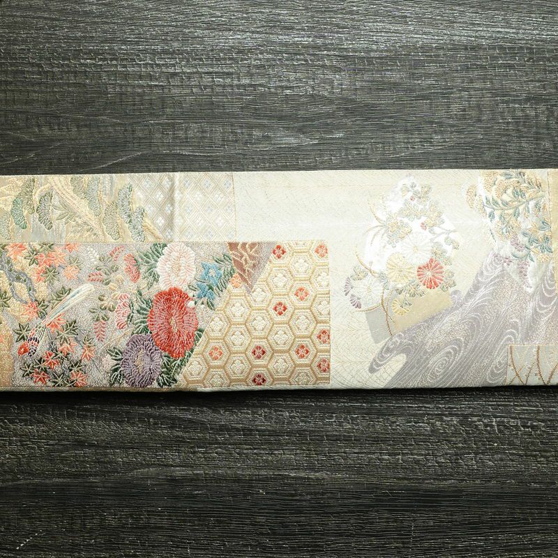 袋帯 六通柄 フォーマル用 正絹 古典柄 箔 金糸 銀糸 帯 多色使い_画像15