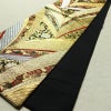 袋帯 線調花舞錦 六通柄 振袖用 正絹 古典柄 箔 金糸 銀糸 帯 黒_画像8