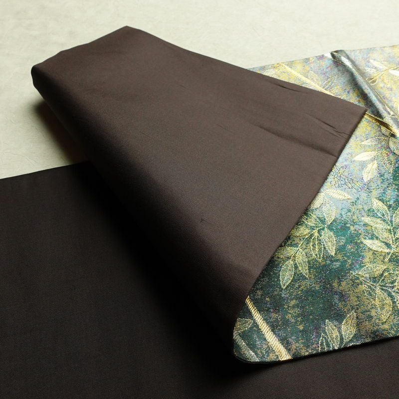 袋帯 六通柄 美品 フォーマル用 正絹 木の葉・植物柄 箔 金糸 銀糸 帯 多色使い_画像9