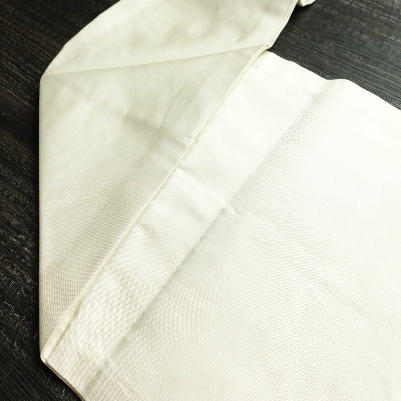 名古屋帯 太鼓柄 正絹 幾何学柄・抽象柄 名古屋仕立て 銀糸 帯 白_画像21