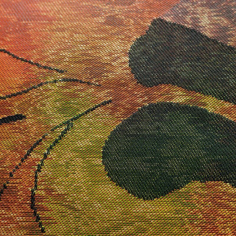 名古屋帯 太鼓柄 正絹 木の葉・植物柄 名古屋仕立て 帯 緑・うぐいす色_画像4