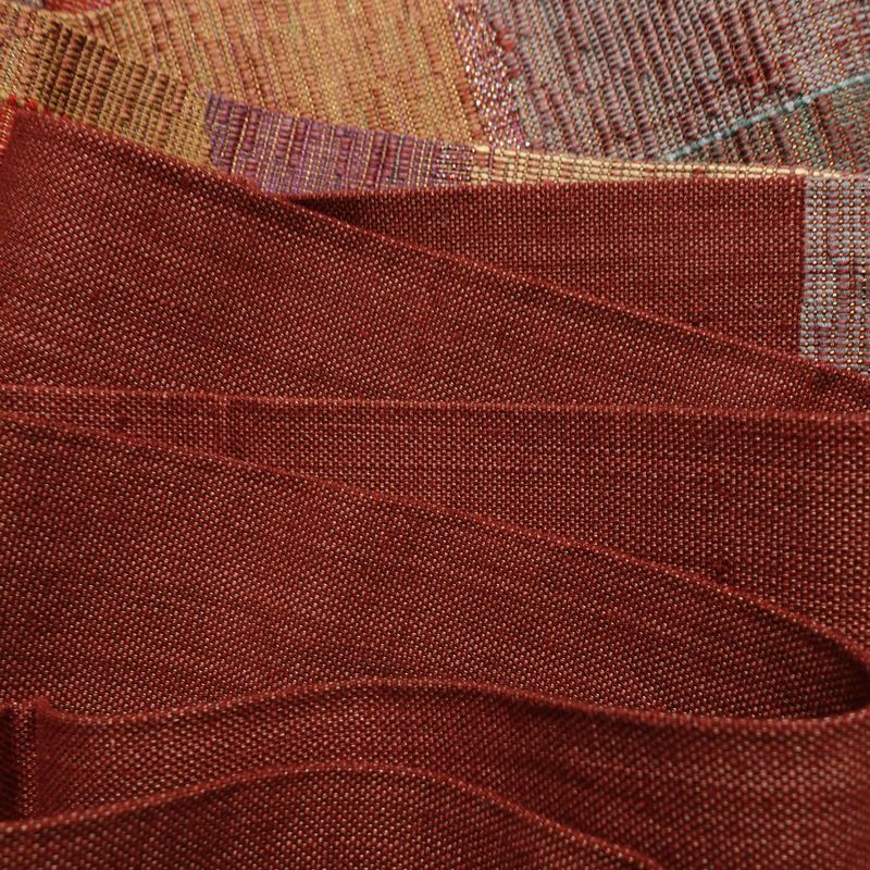 名古屋帯 六通柄 良品 正絹 幾何学柄・抽象柄 名古屋仕立て 帯 多色使い_画像18