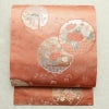 名古屋帯 六通柄 美品 正絹 古典柄 名古屋仕立て 帯 サーモンピンク ピンク_画像1