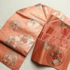 名古屋帯 六通柄 美品 正絹 古典柄 名古屋仕立て 帯 サーモンピンク ピンク_画像17