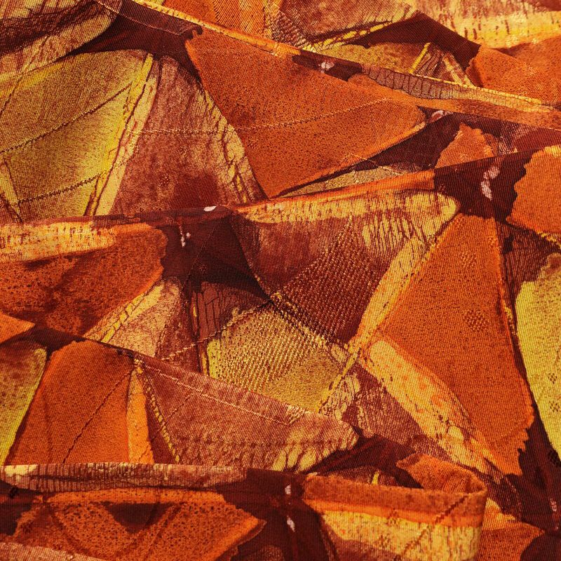 名古屋帯 全通柄 良品 正絹 幾何学柄・抽象柄 名古屋仕立て 帯 橙_画像17