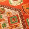 名古屋帯 六通柄 良品 正絹 幾何学柄・抽象柄 名古屋仕立て 帯 橙_画像5