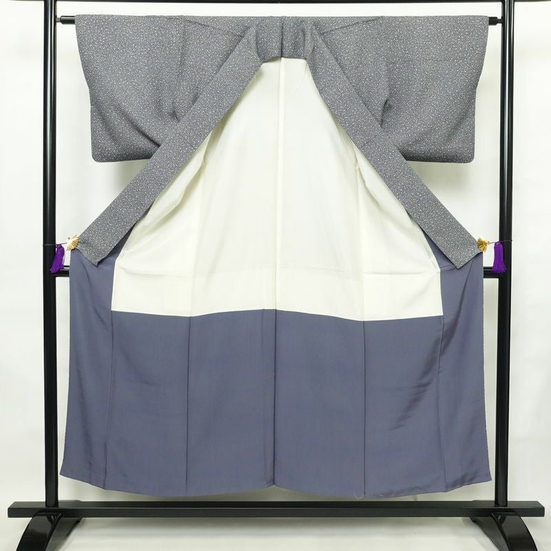 小紋 正絹 その他の柄 袷仕立て 身丈151.5cm 裄丈63cm 着物 青・紺_画像3