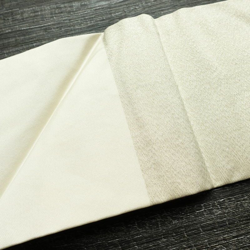 名古屋帯 太鼓柄 良品 正絹 幾何学柄・抽象柄 名古屋仕立て 箔 金糸 なごや帯 帯 白_画像14