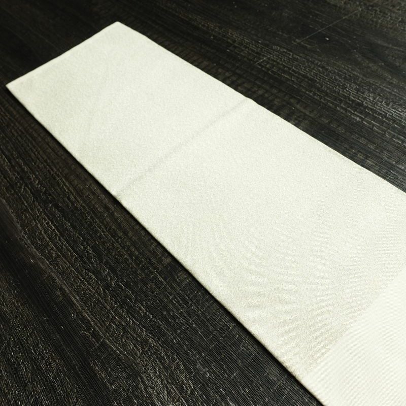 名古屋帯 太鼓柄 良品 正絹 幾何学柄・抽象柄 名古屋仕立て 箔 金糸 なごや帯 帯 白_画像15