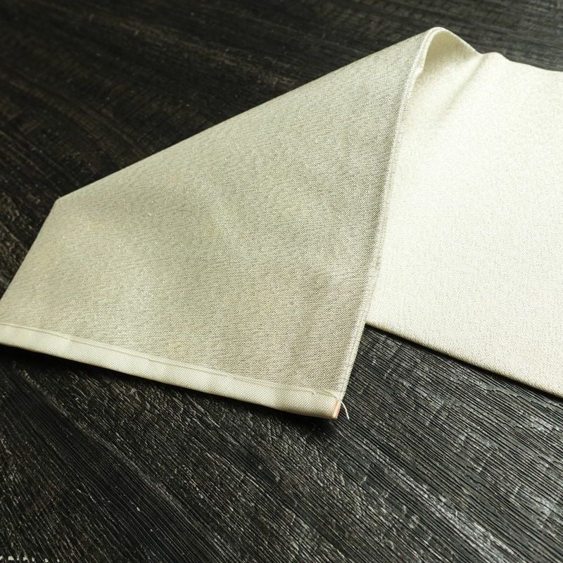 名古屋帯 太鼓柄 良品 正絹 幾何学柄・抽象柄 名古屋仕立て 箔 金糸 なごや帯 帯 白_画像16