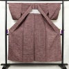 単衣 紬 紬着物 良品 正絹 その他の柄 単衣仕立て 身丈151.5cm 裄丈64cm シンプル 着物 紬地 カジュアル 紫・藤色_画像3