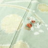 訪問着 良品 絞り 金駒刺繍 一つ紋付き 正絹 木の葉・植物柄 袷仕立て 身丈158cm 裄丈67.5cm 箔 刺繍 金彩 フォーマル 着物 入学式 卒業式 結婚式 緑・うぐいす色_画像7