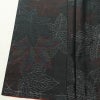 大島紬 証紙なし しつけ糸付き 正絹 木の葉・植物柄 袷仕立て 身丈155cm 裄丈63cm カジュアル 紅葉 着物 黒_画像12