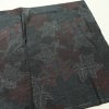 大島紬 証紙なし しつけ糸付き 正絹 木の葉・植物柄 袷仕立て 身丈155cm 裄丈63cm カジュアル 紅葉 着物 黒_画像13