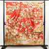 振袖 良品 金駒刺繍 綸子 正絹 古典柄 袷仕立て 身丈153.5cm 裄丈63cm 箔 金彩 フォーマル 着物 成人式 二十歳 松 菊 菖蒲 赤・朱_画像1
