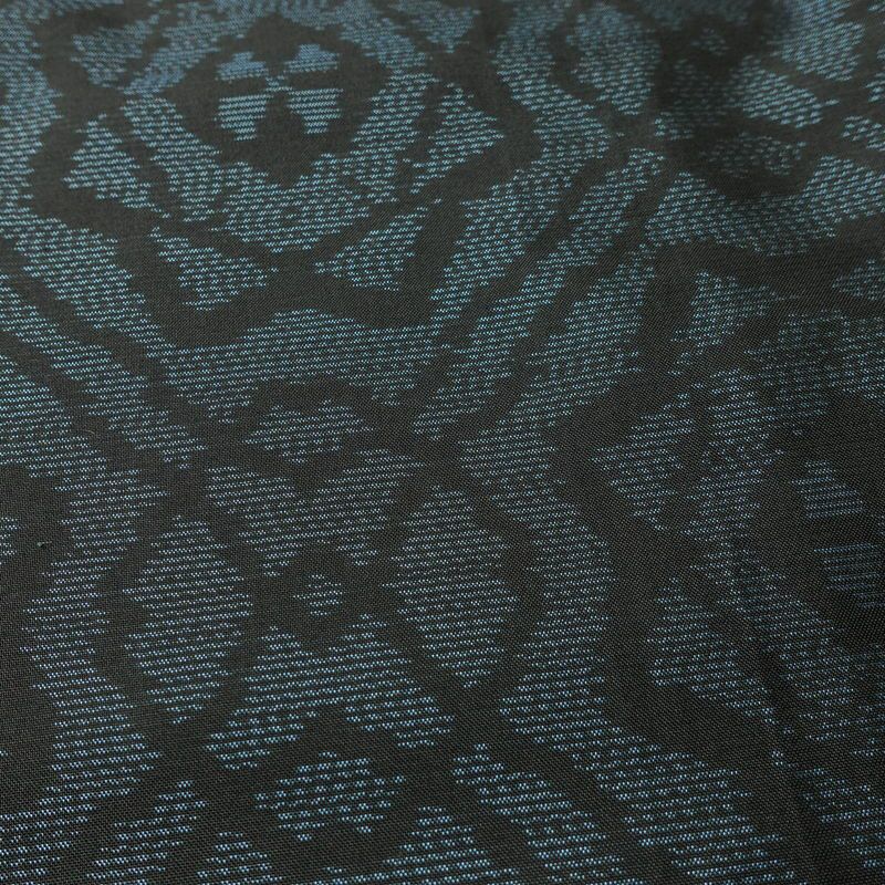 大島紬 証紙なし 正絹 幾何学柄・抽象柄 袷仕立て 身丈153.5cm 裄丈63cm 着物 青・紺_画像8