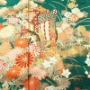 振袖 良品 正絹 古典柄 袷仕立て 身丈163cm 裄丈67.5cm 箔 金彩 フォーマル 着物 成人式 二十歳 御所車 松竹梅 菖蒲 緑・うぐいす色_画像6