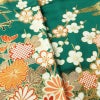 振袖 良品 正絹 古典柄 袷仕立て 身丈163cm 裄丈67.5cm 箔 金彩 フォーマル 着物 成人式 二十歳 御所車 松竹梅 菖蒲 緑・うぐいす色_画像11