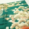 振袖 良品 正絹 古典柄 袷仕立て 身丈163cm 裄丈67.5cm 箔 金彩 フォーマル 着物 成人式 二十歳 御所車 松竹梅 菖蒲 緑・うぐいす色_画像15