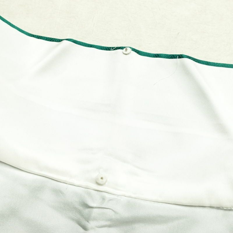 振袖 良品 正絹 古典柄 袷仕立て 身丈163cm 裄丈67.5cm 箔 金彩 フォーマル 着物 成人式 二十歳 御所車 松竹梅 菖蒲 緑・うぐいす色_画像20