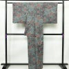 大島紬 証紙なし 正絹 花柄 袷仕立て 身丈162cm 裄丈66.5cm 着物 グレー_画像2