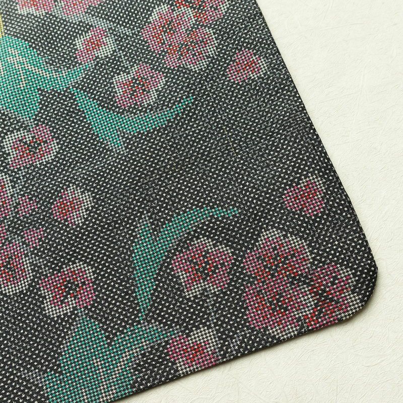 大島紬 証紙なし 正絹 花柄 袷仕立て 身丈162cm 裄丈66.5cm 着物 グレー_画像15