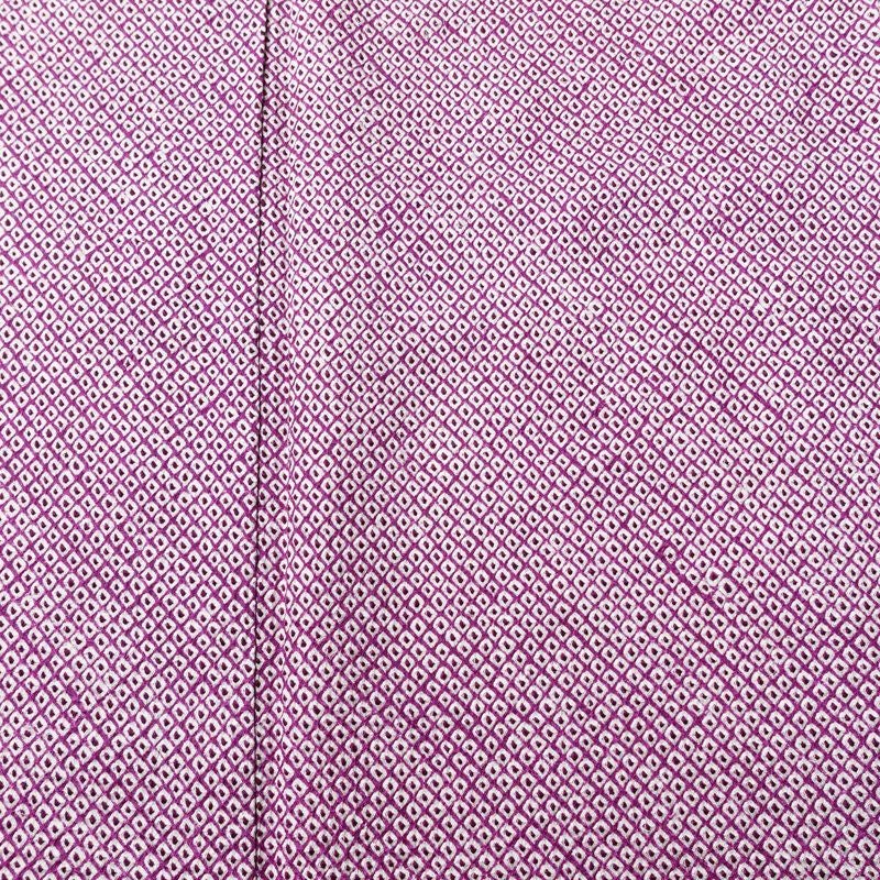 小紋 絞り 総絞り 正絹 古典柄 袷仕立て 身丈160.5cm 裄丈67cm 着物 紫・藤色_画像6