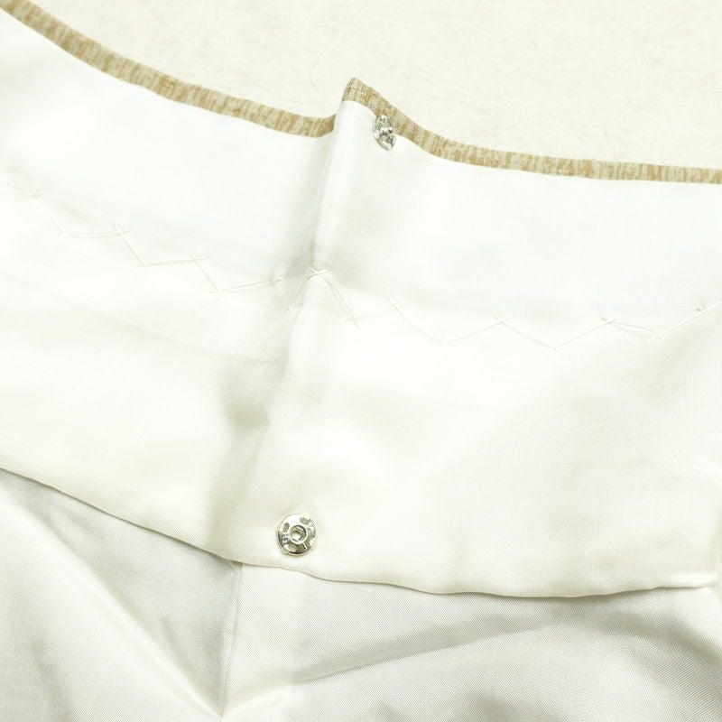 付け下げ スワトウ刺繍 相良刺繍 正絹 幾何学柄・抽象柄 袷仕立て 身丈159.5cm 裄丈65cm 刺繍 フォーマル 着物 紬地 黄・黄土色_画像20