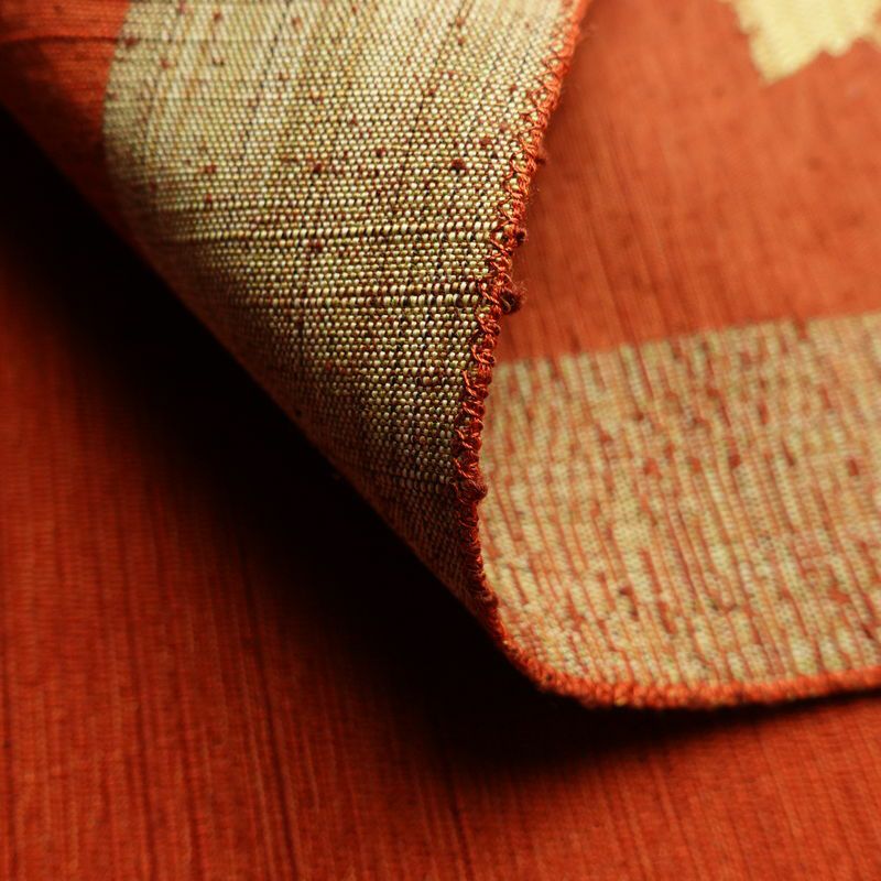 名古屋帯 なごや帯 六通柄 美品 正絹 花柄 通し仕立て 帯 未使用品 モダン カジュアル 紬地 橙_画像11