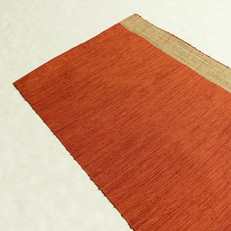 名古屋帯 なごや帯 六通柄 美品 正絹 花柄 通し仕立て 帯 未使用品 モダン カジュアル 紬地 橙_画像18