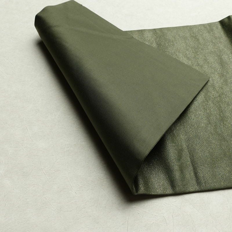 名古屋帯 なごや帯 太鼓柄 美品 正絹 風景柄 名古屋仕立て 金通し 舟 釣り シンプル 未使用品 帯 緑・うぐいす色_画像10