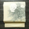 名古屋帯 なごや帯 太鼓柄 正絹 花柄 名古屋仕立て 金彩 帯 手描き クリーム_画像1