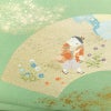 袋帯 つづれ織 太鼓柄 美品 フォーマル用 正絹 人物・動物柄 箔 帯 入学式 卒業式 パステルカラー 金通し 緑・うぐいす色_画像2