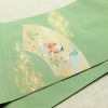 袋帯 つづれ織 太鼓柄 美品 フォーマル用 正絹 人物・動物柄 箔 帯 入学式 卒業式 パステルカラー 金通し 緑・うぐいす色_画像12