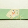 袋帯 つづれ織 太鼓柄 美品 フォーマル用 正絹 人物・動物柄 箔 帯 入学式 卒業式 パステルカラー 金通し 緑・うぐいす色_画像16
