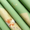 袋帯 つづれ織 太鼓柄 美品 フォーマル用 正絹 人物・動物柄 箔 帯 入学式 卒業式 パステルカラー 金通し 緑・うぐいす色_画像21