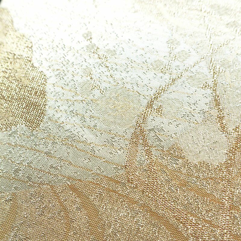袋帯 六通柄 フォーマル用 正絹 木の葉・植物柄 箔 帯 入学式 卒業式 結婚式 金・銀_画像7