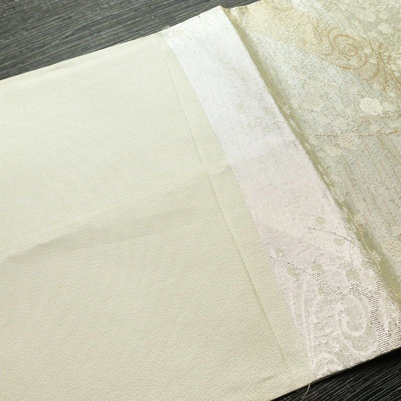 袋帯 六通柄 フォーマル用 正絹 木の葉・植物柄 箔 帯 入学式 卒業式 結婚式 金・銀_画像16