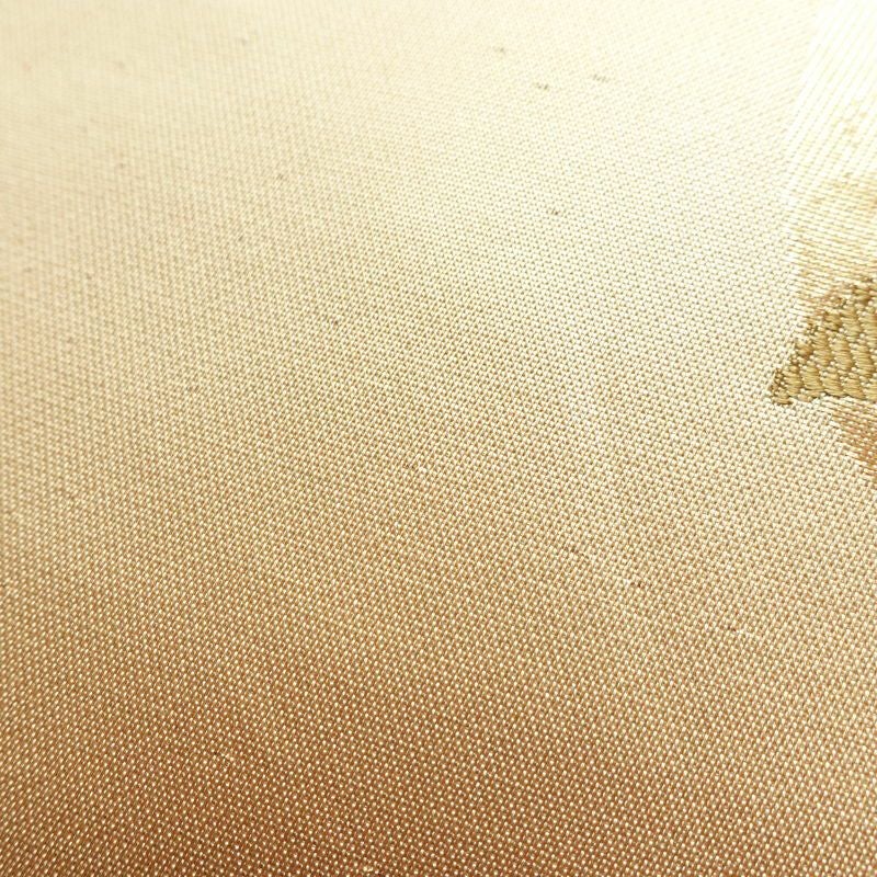 名古屋帯 太鼓柄 良品 正絹 花柄 名古屋仕立て 箔 帯 ベージュ_画像7