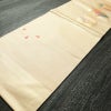名古屋帯 太鼓柄 良品 正絹 花柄 名古屋仕立て 箔 帯 ベージュ_画像9