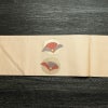 名古屋帯 太鼓柄 良品 正絹 花柄 名古屋仕立て 箔 帯 ベージュ_画像14