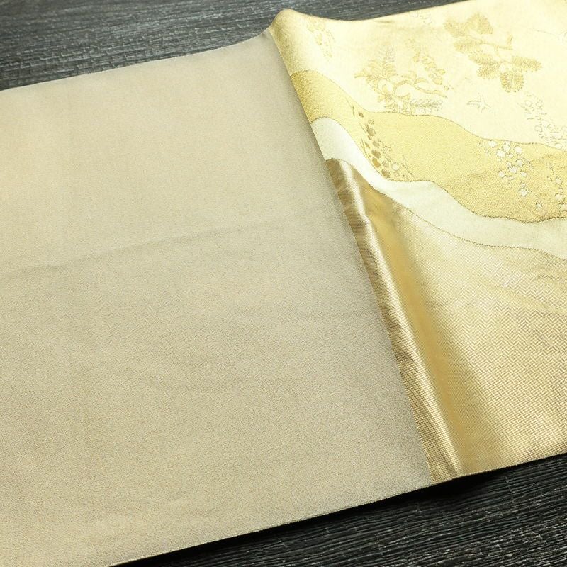 袋帯 六通柄 フォーマル用 正絹 木の葉・植物柄 箔 帯 入学式 卒業式 結婚式 金・銀_画像15