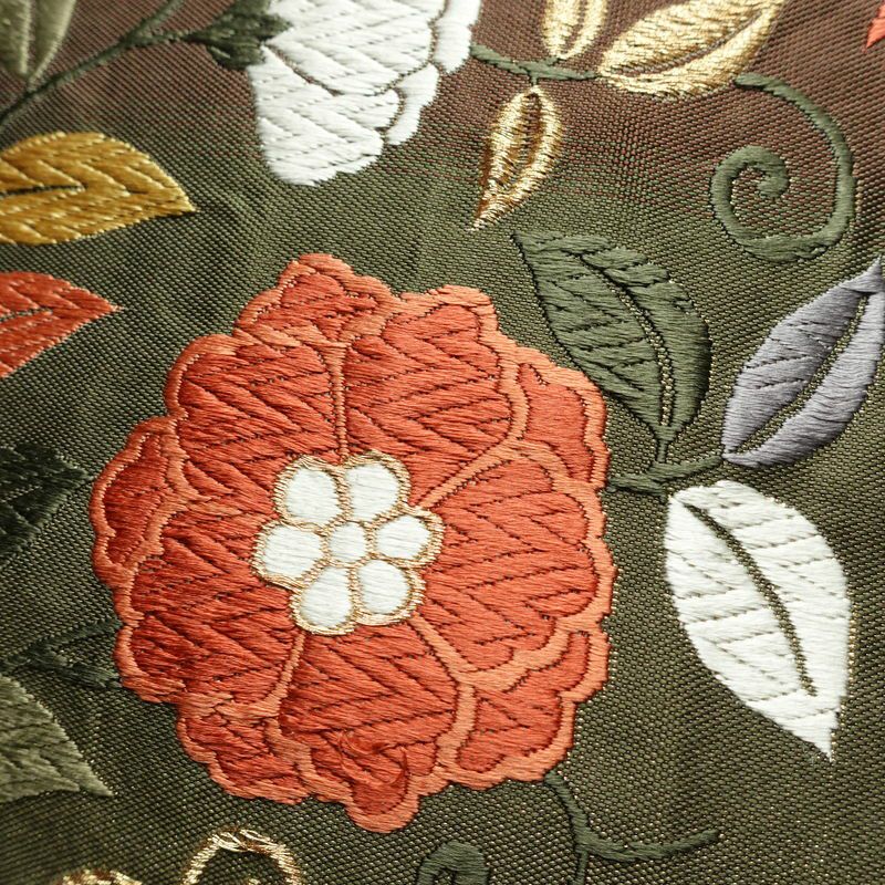 袋帯 紹巴 六通柄 正絹 木の葉・植物柄 金糸 帯 入学式 卒業式 結婚式 多色使い_画像3